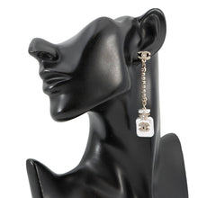 将图像加载到图库查看器中，CHANEL Perfume Bottle Swing Earrings Metal Rhinestone
