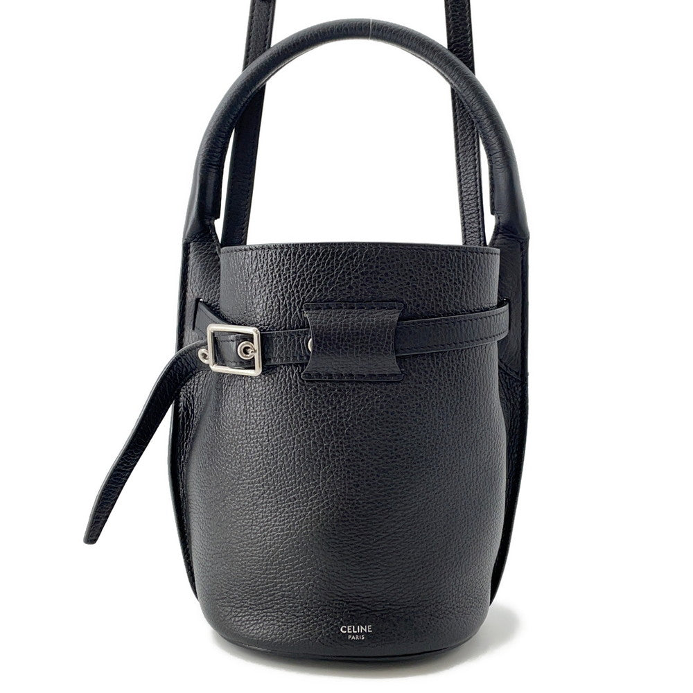 CELINE Big Bag Bucket 2WAY Handbag Black187243 Leather Size Nano
