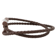 将图像加载到图库查看器中，HERMES Tourni Tresse Bracelet Thor Brown Swift Leather Metal
