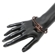 将图像加载到图库查看器中，HERMES Tourni Tresse Bracelet Thor Brown Swift Leather Metal
