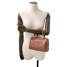 将图像加载到图库查看器中，CELINE Triomphe Boston 2-Way Handbag Tan197583DU3.04LU Leather Size Small
