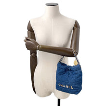 Load image into Gallery viewer, CHANEL CHANEL22 Handbag BlueAS3980 Denim Size Mini
