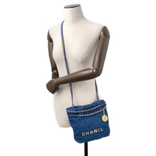 Load image into Gallery viewer, CHANEL CHANEL22 Handbag BlueAS3980 Denim Size Mini

