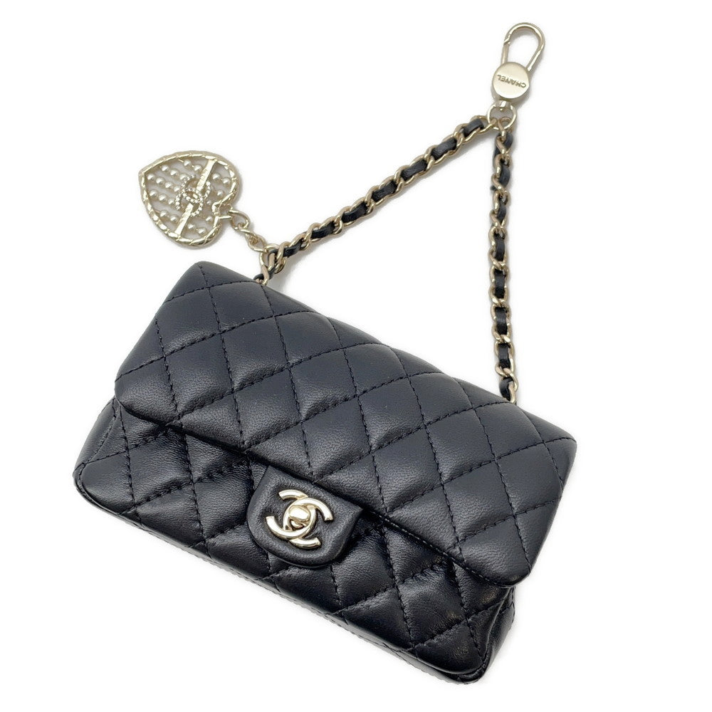 CHANEL Matelasse Classic Mini Bag BlackAP4760 Lambskin Faux Pearl Rhinestone