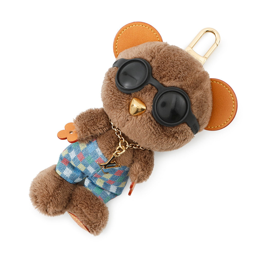 LOUIS VUITTON Bag Charm・LV Louis Bear Brown/BlueM03178 Fake fur