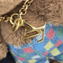 将图像加载到图库查看器中，LOUIS VUITTON Bag Charm・LV Louis Bear Brown/BlueM03178 Fake fur
