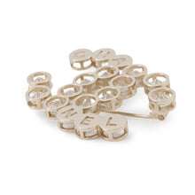将图像加载到图库查看器中，CHANEL CC Logo Brooch Rhinestone Gold Plated
