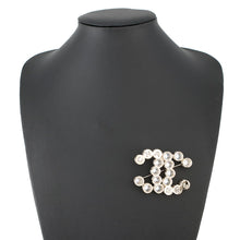 Load image into Gallery viewer, CHANEL CC Logo Brooch Rhinestone Gold Plated
