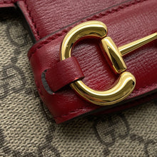 Load image into Gallery viewer, GUCCI 1955 Horsebit GG Supreme Shoulder Bag Beige/Red602204 GG Supreme Leather
