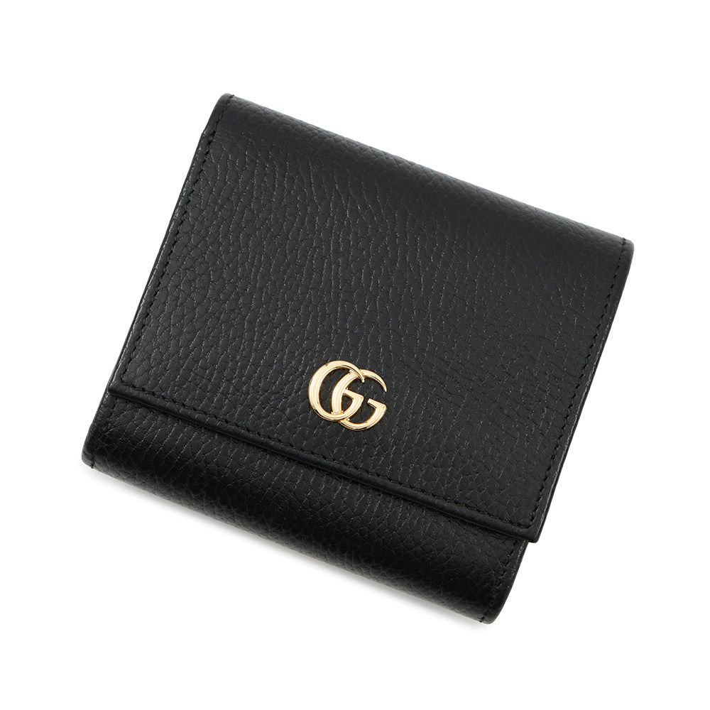 GUCCI Double G Medium Wallet Black/Pink598587 Leather