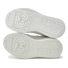 将图像加载到图库查看器中，GUCCI Interlocking G GG Supreme Sneakers White/Ivory700775 PVC Leather Size 34.5
