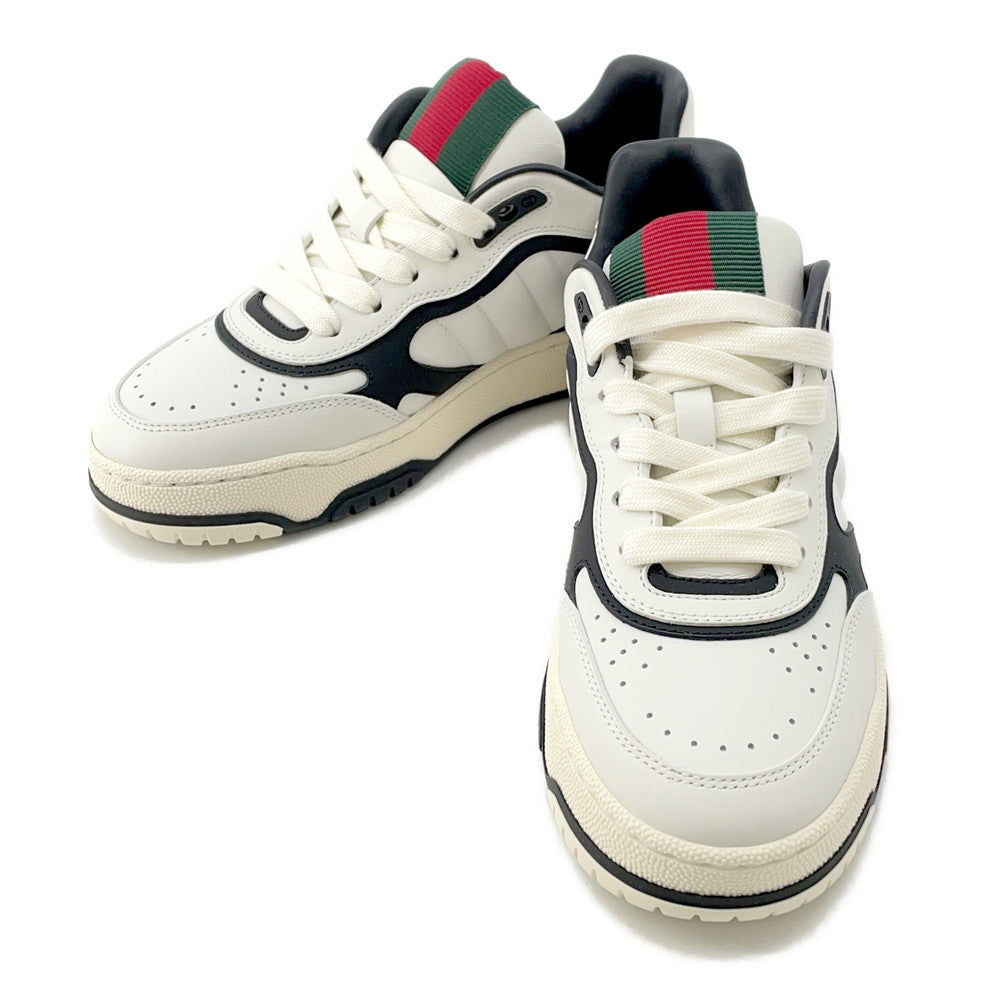 GUCCI Reweb Cherie Line Sneakers White/Black807059 Leather Size 35