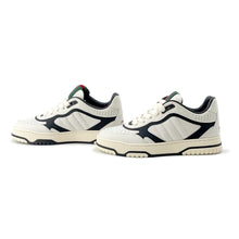 将图像加载到图库查看器中，GUCCI Reweb Cherie Line Sneakers White/Black807059 Leather Size 35
