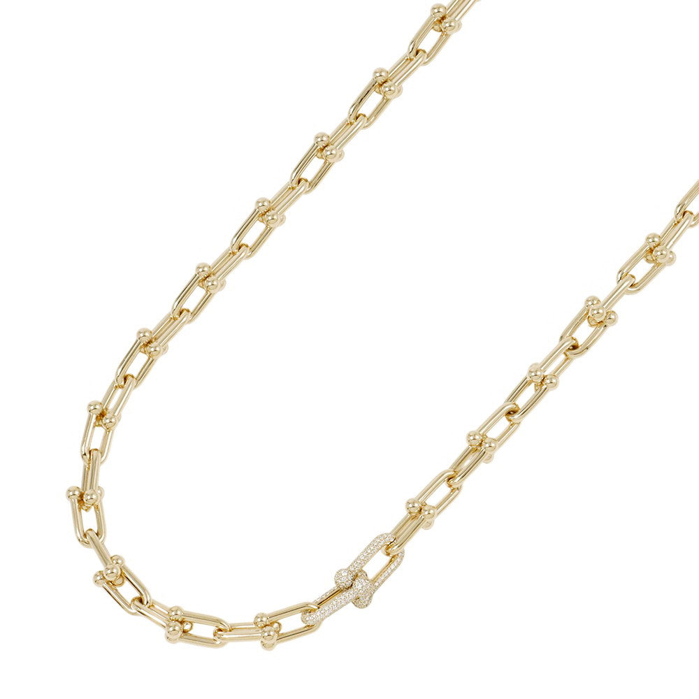 TIFFANY&Co. Hardware Medium Link Necklace70751135 18K Yellow Gold