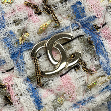 Load image into Gallery viewer, CHANEL Matelasse Tweed Chain Wallet White/Pink/BlueA33814 Tweed
