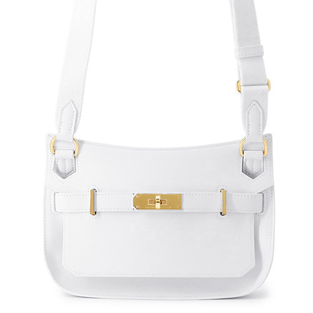HERMES Jypsiere New White Swift Leather Size Mini