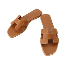 将图像加载到图库查看器中，HERMES Sandals &quot;Oran&quot; GoldH021056Z Leather Size 37
