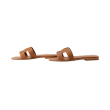 将图像加载到图库查看器中，HERMES Sandals &quot;Oran&quot; GoldH021056Z Leather Size 37
