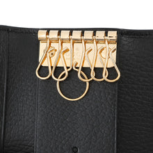 将图像加载到图库查看器中，GUCCI Double G Bicolor 6-Key Case Black/Beige456118 GG Supreme Leather
