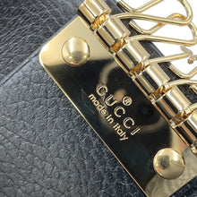 将图像加载到图库查看器中，GUCCI Double G Bicolor 6-Key Case Black/Beige456118 GG Supreme Leather
