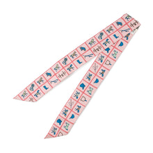 Load image into Gallery viewer, HERMES Twilly Horsewear Couvertures et Tenues Rose/Blue/VertH061356S Silk100%
