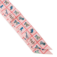 Load image into Gallery viewer, HERMES Twilly Horsewear Couvertures et Tenues Rose/Blue/VertH061356S Silk100%
