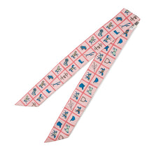 Load image into Gallery viewer, HERMES Twilly Horsewear Couvertures et Tenues Rose/Blue/VertH061356S Silk100%
