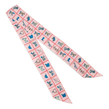 Load image into Gallery viewer, HERMES Twilly Horsewear Couvertures et Tenues Rose/Blue/VertH061356S Silk100%
