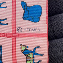 将图像加载到图库查看器中，HERMES Twilly Horsewear Couvertures et Tenues Rose/Blue/VertH061356S Silk100%
