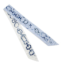 将图像加载到图库查看器中，HERMES Twilly Do Re Boucles Broderie Anglaise Blue/Blanc/MarineH853951S Silk100%
