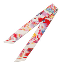 将图像加载到图库查看器中，HERMES Twilly MarbleSilk &quot;Exlibris&quot; Rose/Blanc/BlueH064066S Silk100%
