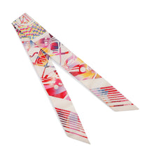 将图像加载到图库查看器中，HERMES Twilly MarbleSilk &quot;Exlibris&quot; Rose/Blanc/BlueH064066S Silk100%
