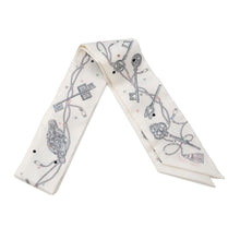 将图像加载到图库查看器中，HERMES Twilly 《Recreapore》 Blanc/GrisH063871S Silk100%
