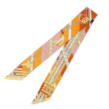 将图像加载到图库查看器中，HERMES Twilly Brides et Gris-Gris《Breet and Bag Charm》 Orange/Jaune/RoseH062849S Silk100%
