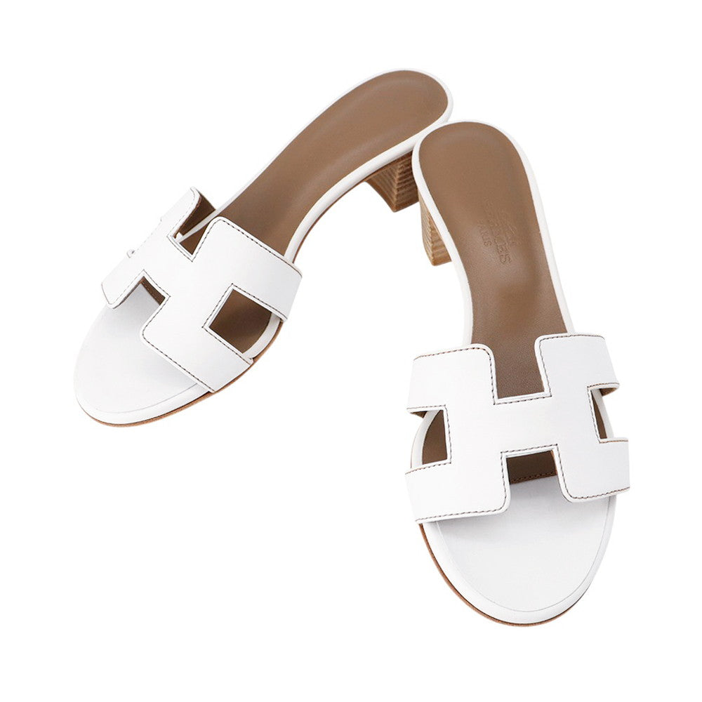 HERMES Oasis White Leather Size 34