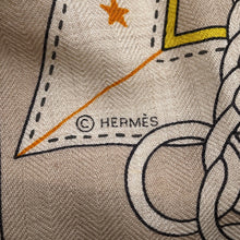 Load image into Gallery viewer, HERMES Scarf Carre 140 Giant Square Morning walk La Promenade du Matin Size 140 Natural/Beige/Jaune Cashmere 70% Silk 30%
