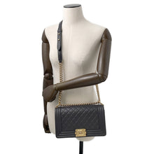 Load image into Gallery viewer, CHANEL Boy Chanel ChainShoulder Bag Dark GrayA67086 Lambskin
