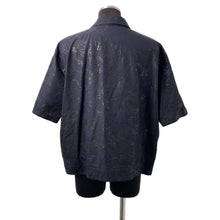 将图像加载到图库查看器中，HERMES Fleur Technique Short Sleeve Overshirt Size 52 Marine Cotton100%
