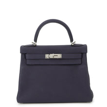 Load image into Gallery viewer, HERMES Kelly Retourne Blue Nuit Togo Leather Size 28
