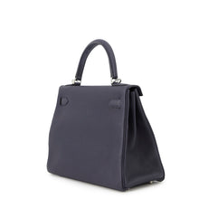 Load image into Gallery viewer, HERMES Kelly Retourne Blue Nuit Togo Leather Size 28
