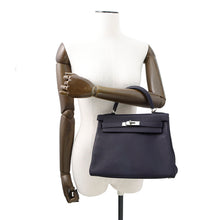 Load image into Gallery viewer, HERMES Kelly Retourne Blue Nuit Togo Leather Size 28
