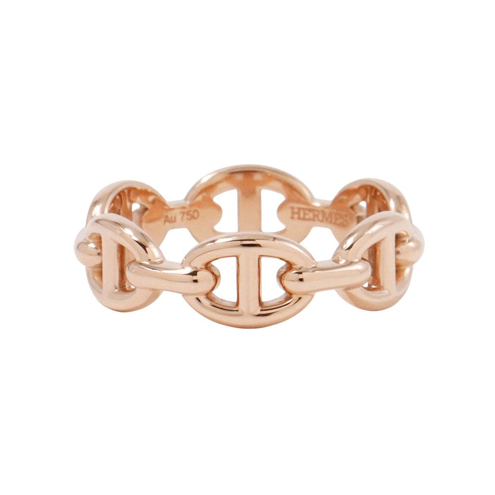 HERMES Chaine d'Ancre Anchene Ring Size PM/52/#12 18K Pink Gold