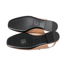 将图像加载到图库查看器中，HERMES Ballet Flats Cleo Beige Perlino / Gris Argent Leather Size 35
