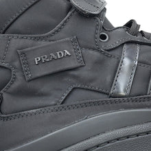 将图像加载到图库查看器中，PRADA Re-NylonPRADAxadidas ForumHigh-top Sneakers Black2TG193 Nylon Leather Size 7 1/2
