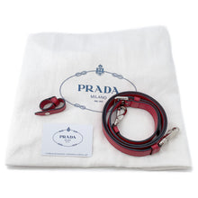 将图像加载到图库查看器中，PRADA Vitello Dyno 2-Way Handbag RedBN2693 Leather
