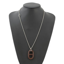 将图像加载到图库查看器中，HERMES Chaine d&#39;Ancre Vulcanium Necklace Dark Brown Gold Plated Vulcanium
