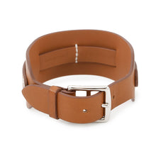 将图像加载到图库查看器中，HERMES Etrivière Babor Bracelet Size T5 Gold Tadelakt Leather
