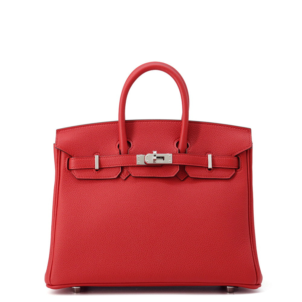 HERMES Birkin Rouge Ladue Togo Leather Size 25