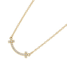 将图像加载到图库查看器中，TIFFANY&amp;Co. T Smile Necklace Size Mini62617683 18K Yellow Gold
