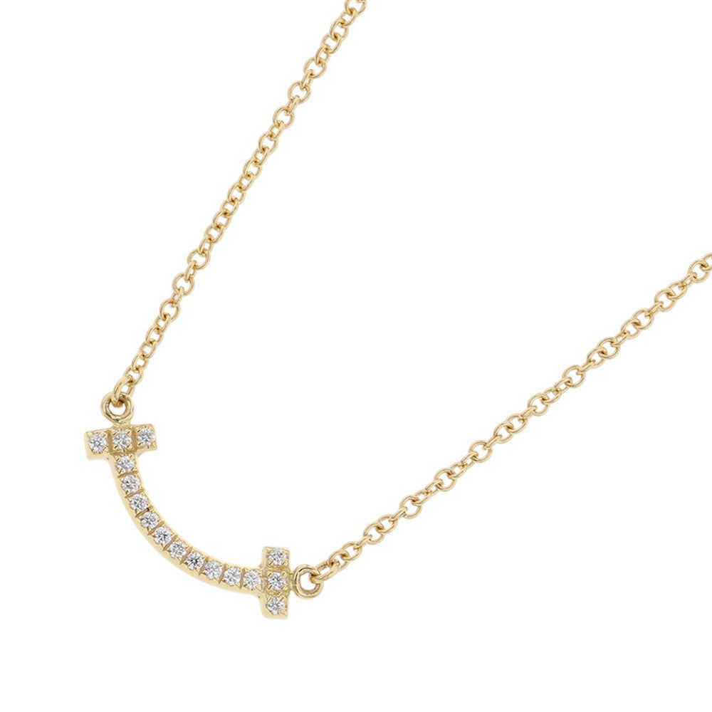 TIFFANY&Co. T Smile Necklace Size Mini62617683 18K Yellow Gold